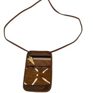 NWOT MAKE MINE LEATHER Vintage Artisan Afrocentric Mudcloth Small Crossbody Bag